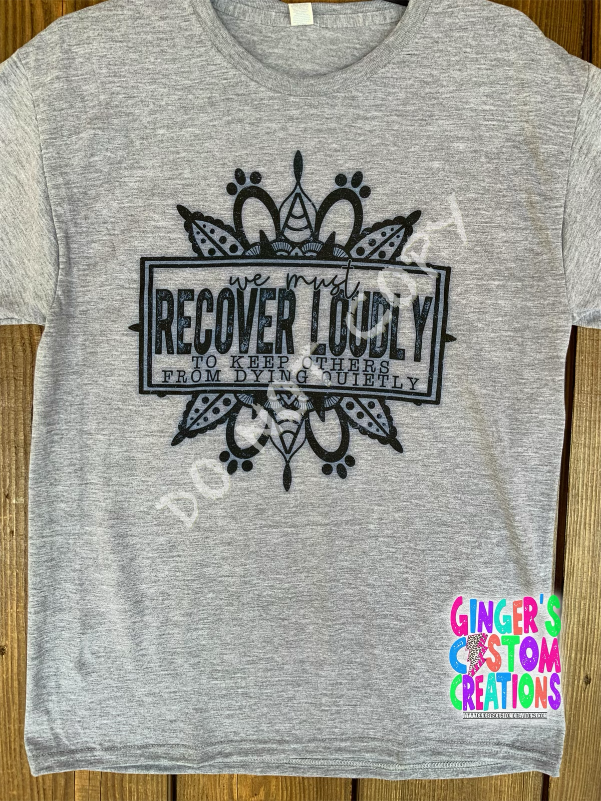 ASH GREY WE MUST RECOVER LOUDLY HOPE DEALER FRONT & BACK TEE