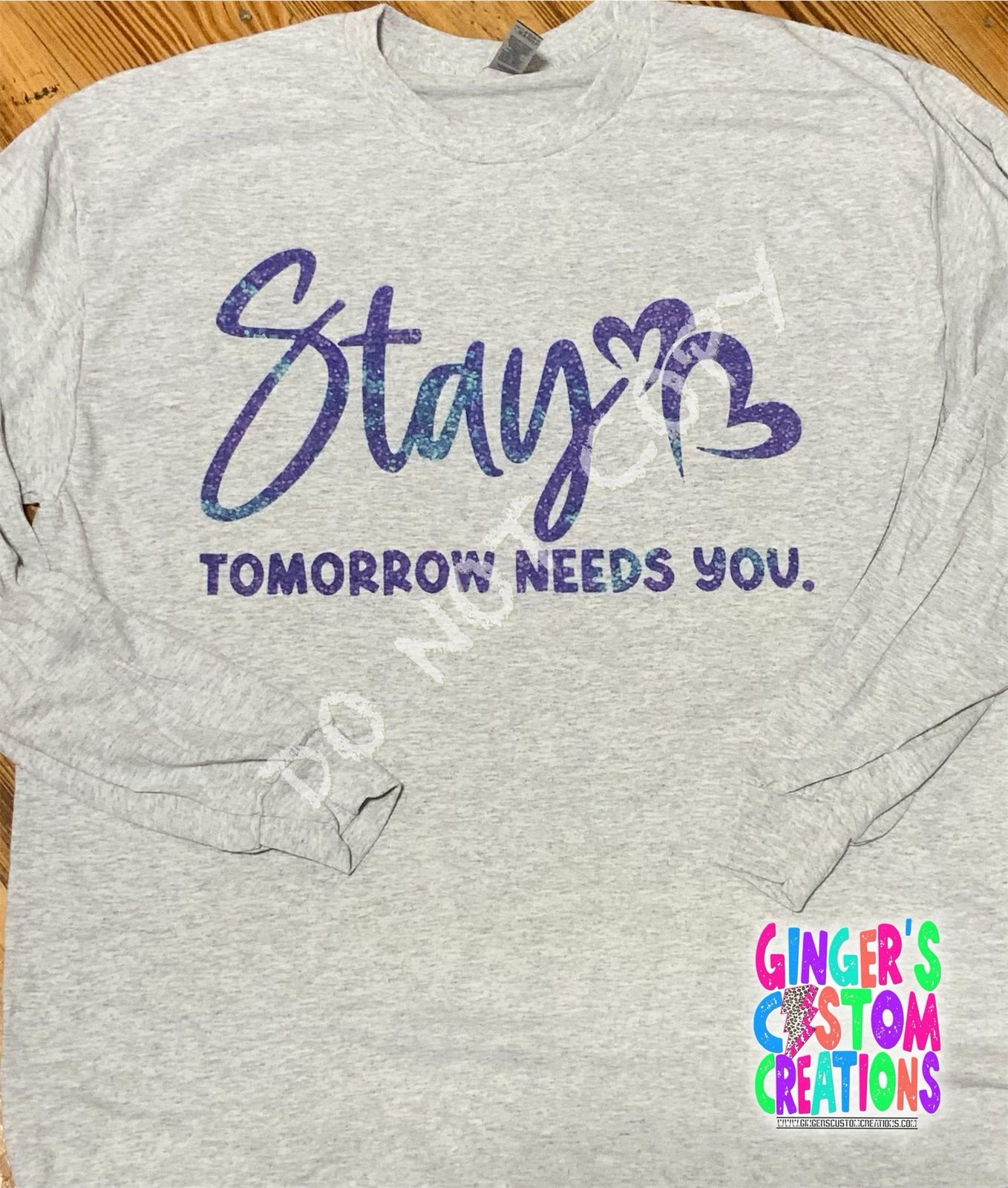 STAY - YOU CAN TALK TO ME - SUICIDE AWARENESS FRONT & BACK LONG-SLEEVE TSHIRT - ASH GREY