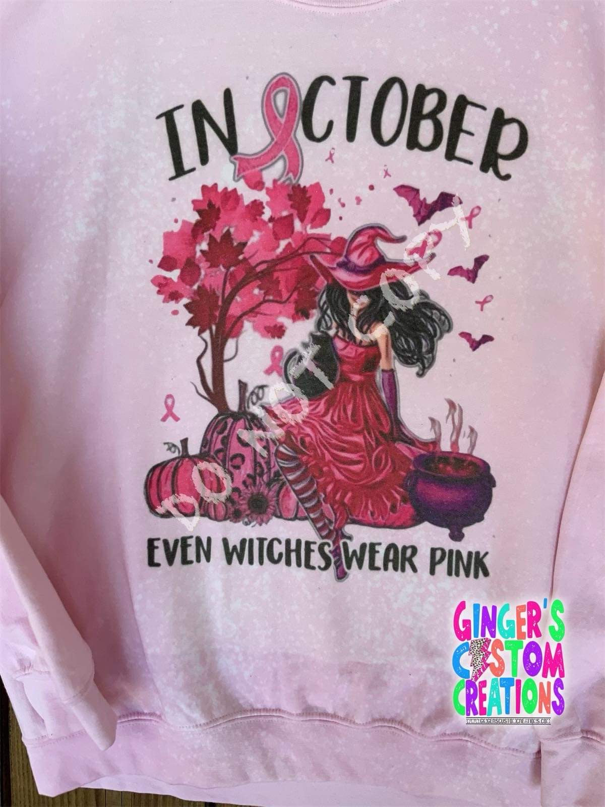 In october all witches wear pink  CREWNECK