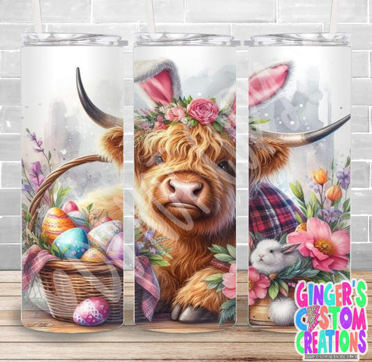 EASTER COW  - PICK YOUR SIZE SKINNY Tumbler