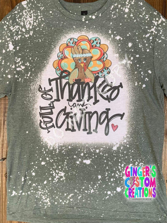 FULL OF THANKS AND GIVING SHORT SLEEVE - BLEACHED SHIRT