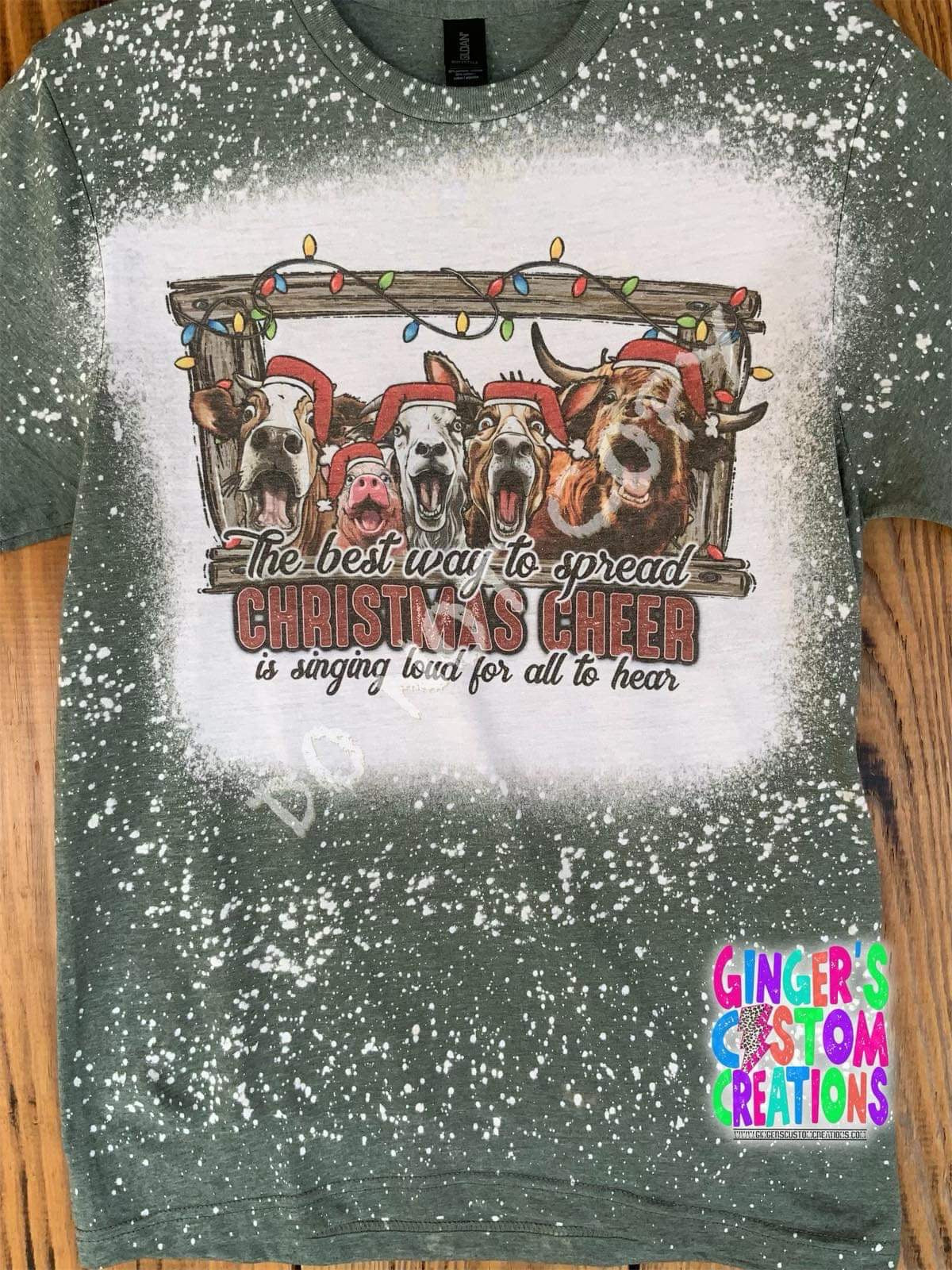 THE BEST WAY TO SPREAD CHRISTMAS CHEER SHORT SLEEVE BLEACHED SHIRT