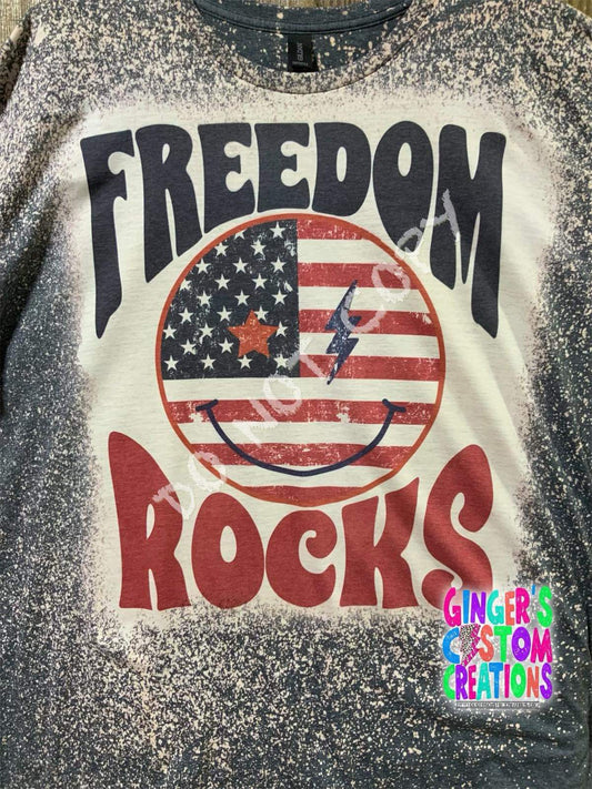 FREEDOM ROCKS - BLEACHED SHIRT