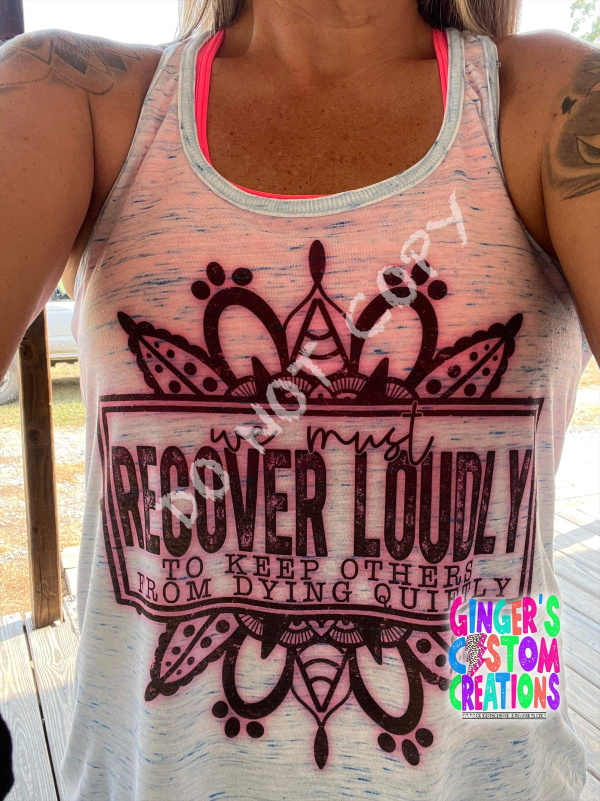 WE MUST RECOVER LOUDLY HOPE DEALER FRONT & BACK TANK TOP