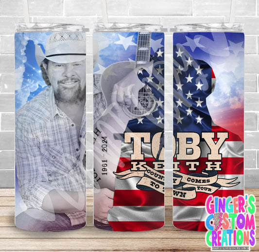 TOBY KEITH MEMORIAL #4 - PICK YOUR SIZE SKINNY Tumbler