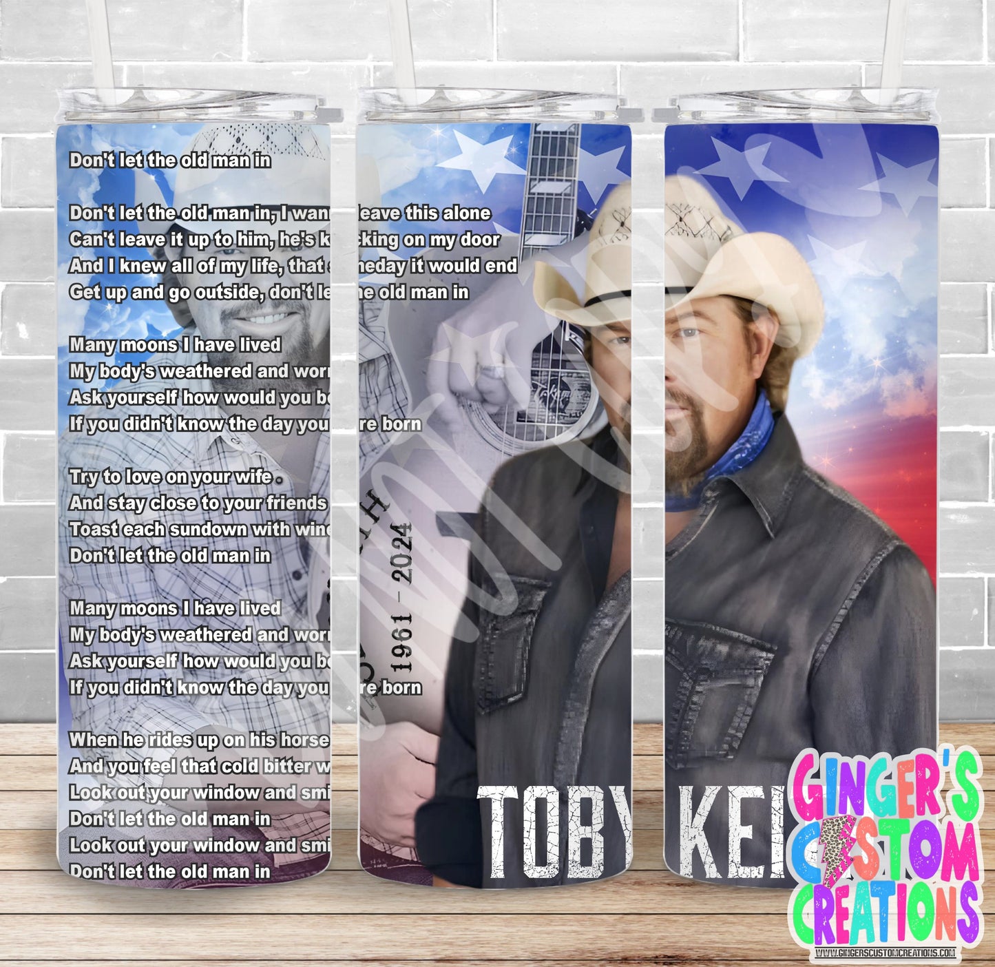 TOBY KEITH MEMORIAL #9 - PICK YOUR SIZE SKINNY Tumbler