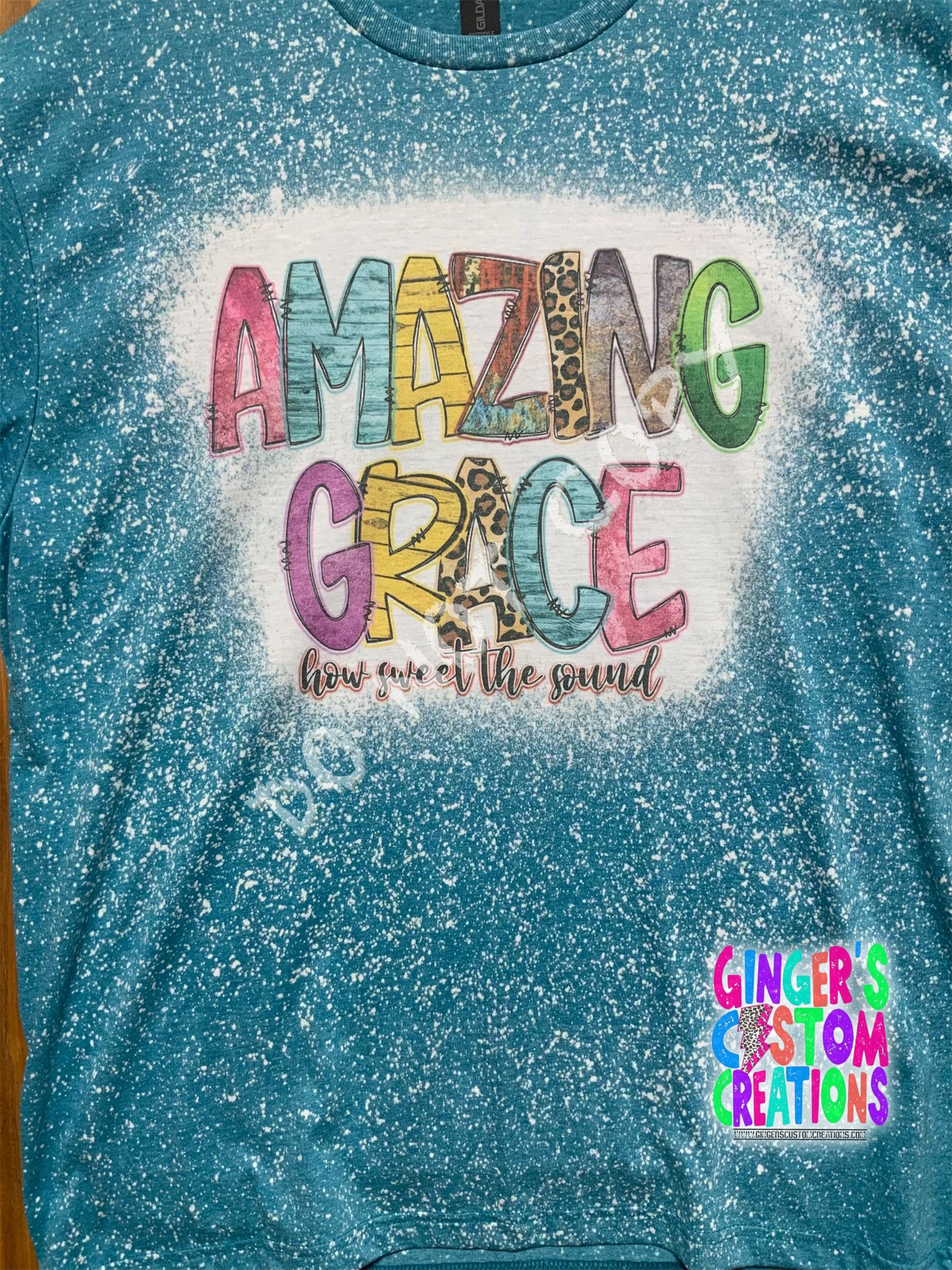 AMAZING GRACE HOW SWEET THE SOUND BLEACHED TSHIRT