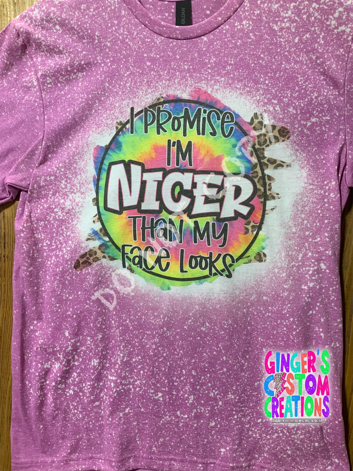 I PROMISE IM NICER THAN MY FACE LOOKS BLEACHED TSHIRT