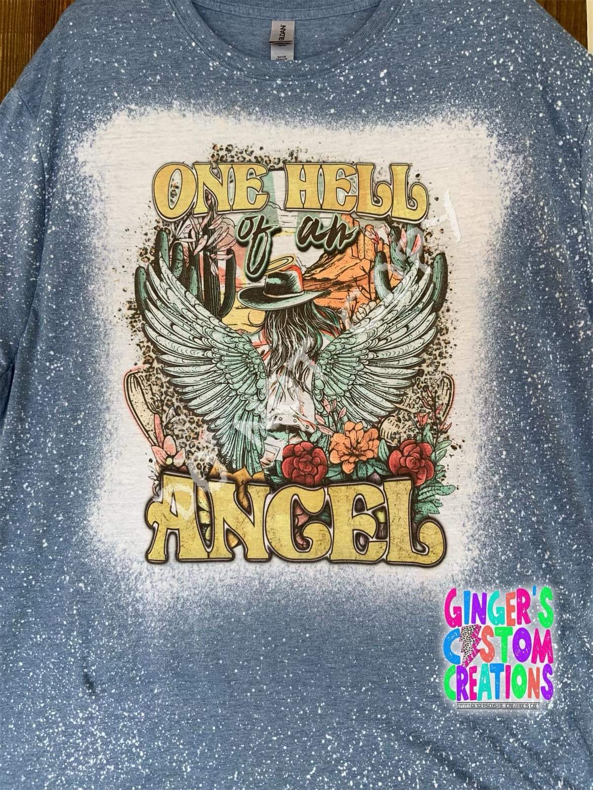 ONE HELL OF AN ANGEL - BLEACHED SHIRT