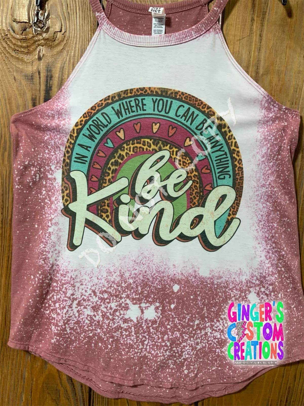 In a world where you can be anything kind BLEACHED TANK TOP