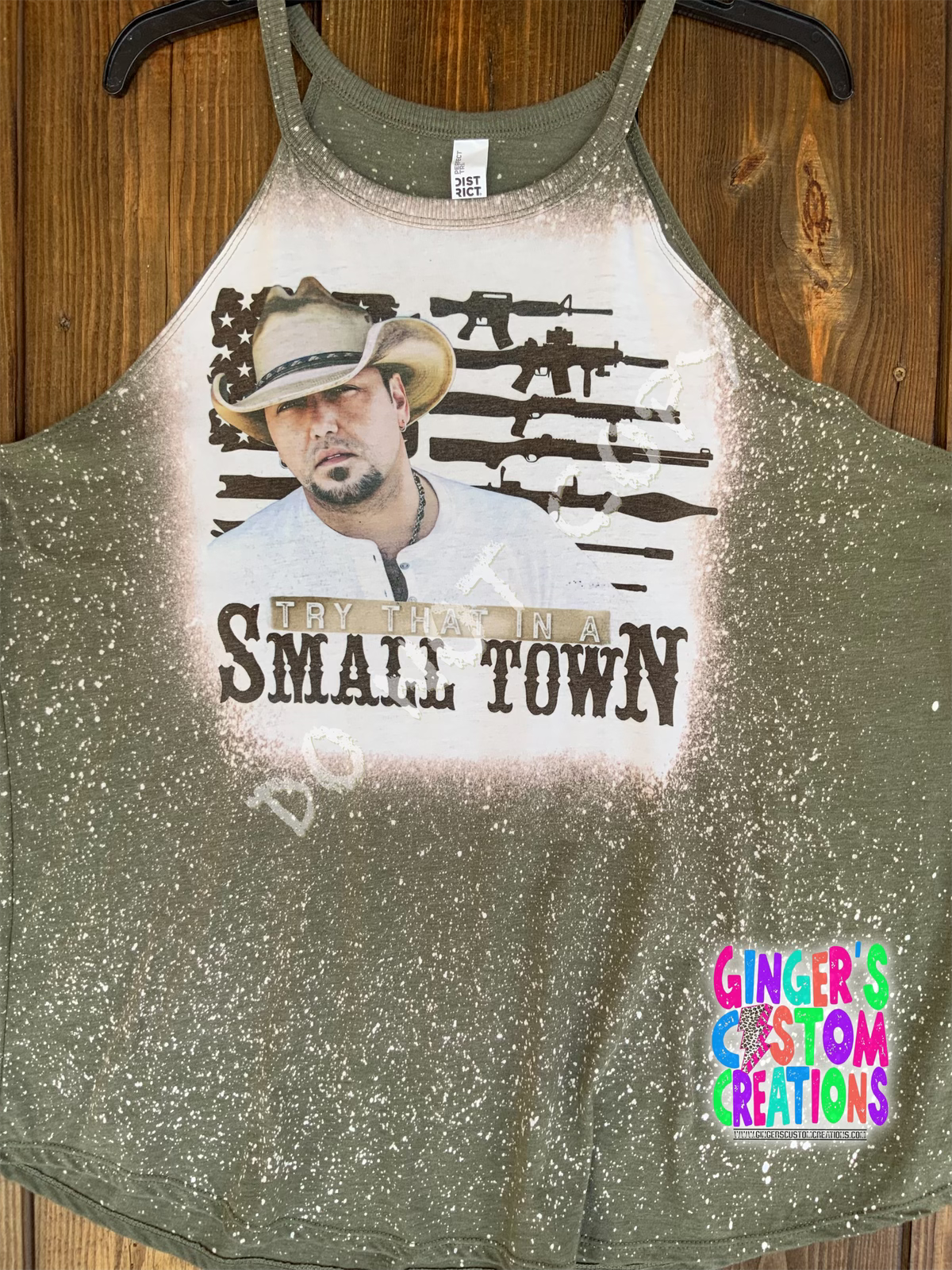 TRY THAT IN A SMALL TOWN STARS DESIGN - NAVY ROCKER TANK TOP