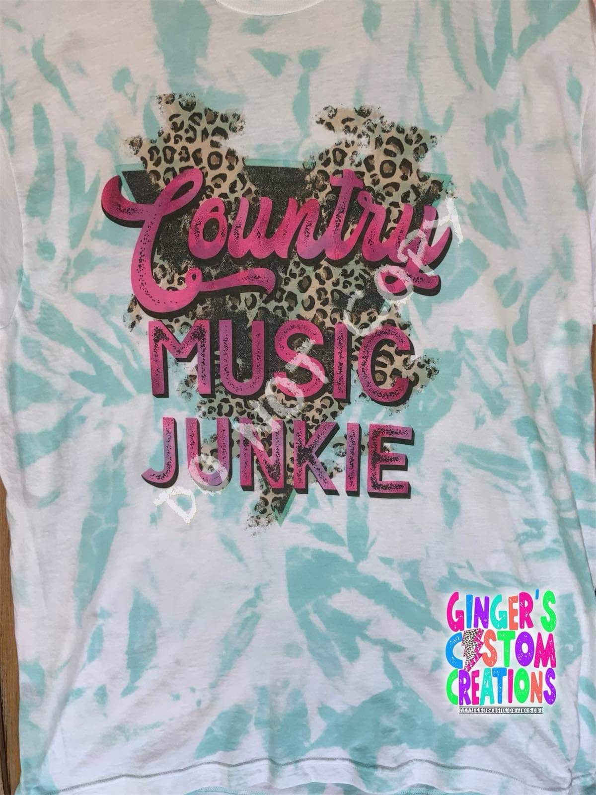 COUNTRY MUSIC JUNKIE  - BLEACHED SHIRT