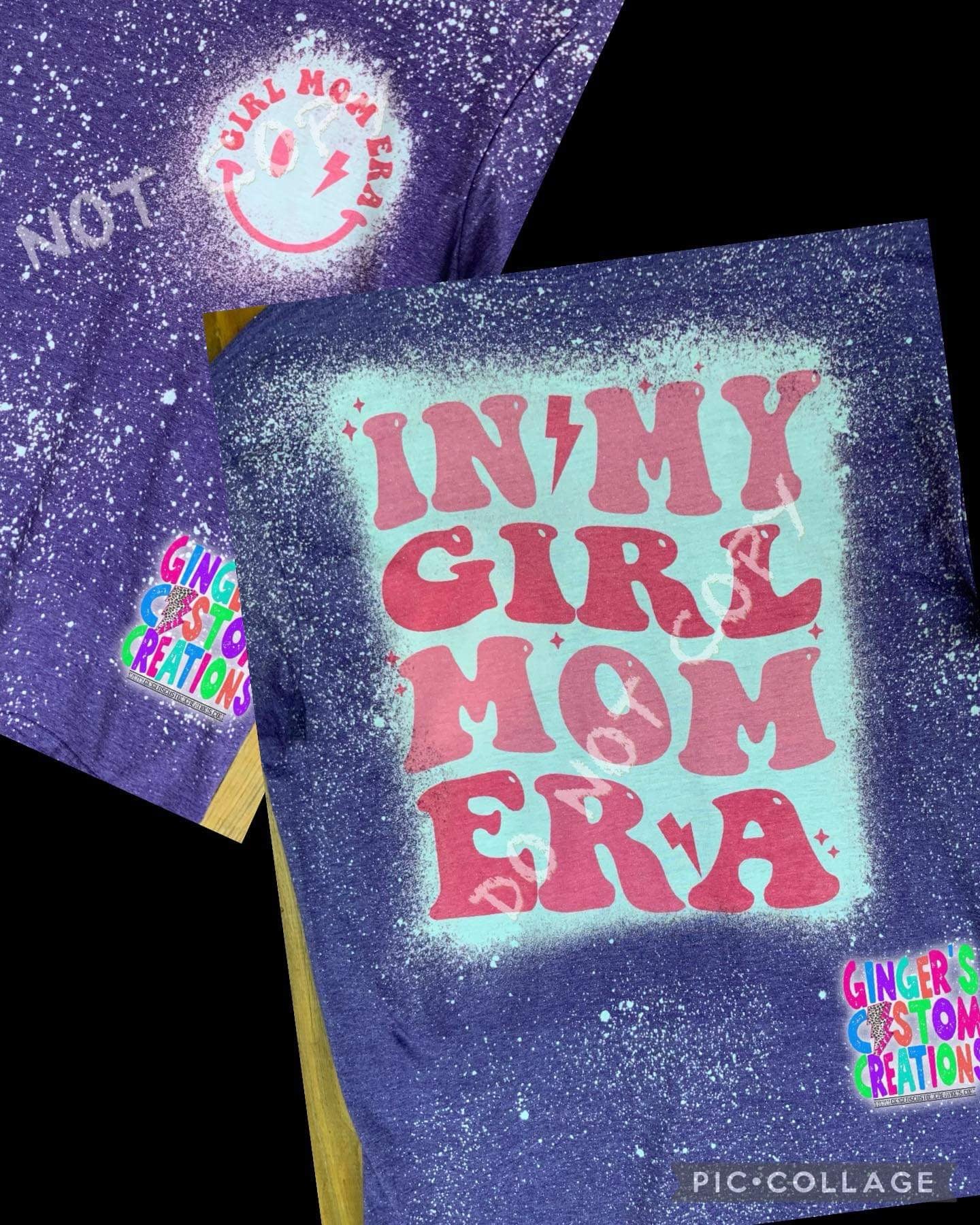 In my girl mom era purple front&back   - BLEACHED TSHIRT